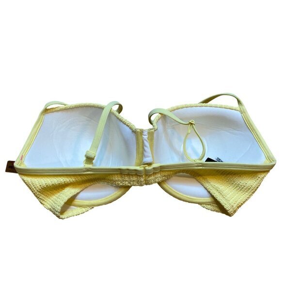 Victorias‎ Secret Pink M-DD Yellow Textured Underwire Bikini Top NWT - Picture 2 of 6